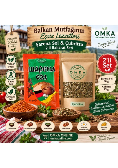 2 Li Bulgaristan Baharat Seti Şarena Sol 50 G + Çubritsa 45 G Geleneksel Balkan Lezzetleri