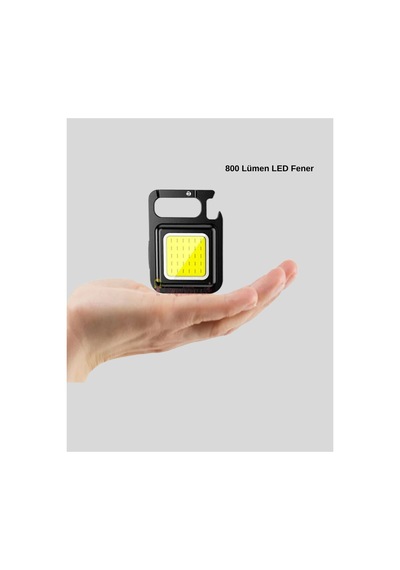 Mini 800 Lümen Led El Feneri Usb Şarjlı, 3 Kademeli Işık, Şişe Açacaklı Taşınabilir Tas Çok Renkli