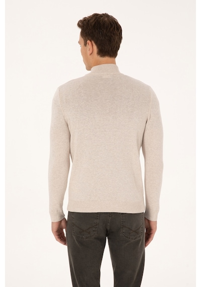 U.S. Polo Assn. Erkek Taş Melanj Basic Triko Hırka 50313688-VR225