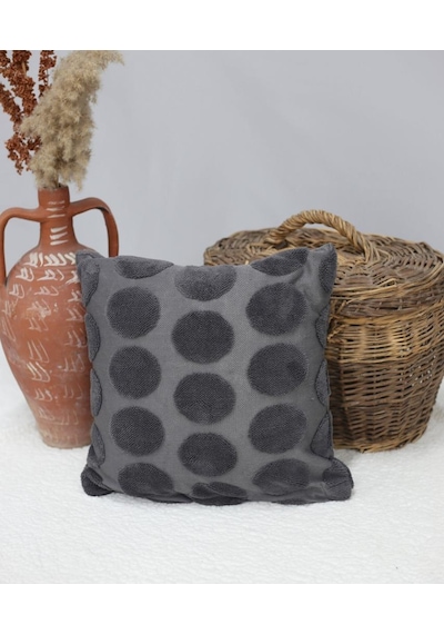 Luna Welsoft Jakarlı Dekoratif Kırlent Kılıfı 43x43 Cm - Ztluna0 Antrasit