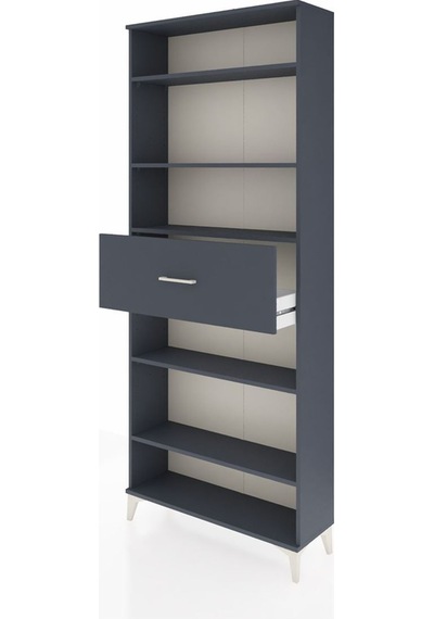 Arges Dolap 5 Raflı Tek Çekmeceli 88x30x221 Antrasit-antrasit Antrasit