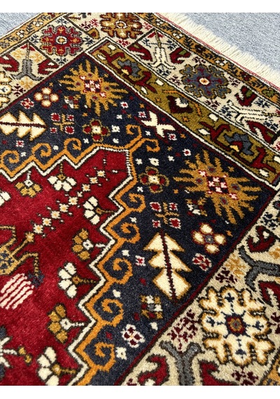 El Dokuma Sıfır Yahyalı Halısı Seccade 84x146 Kök Boya Namazlık