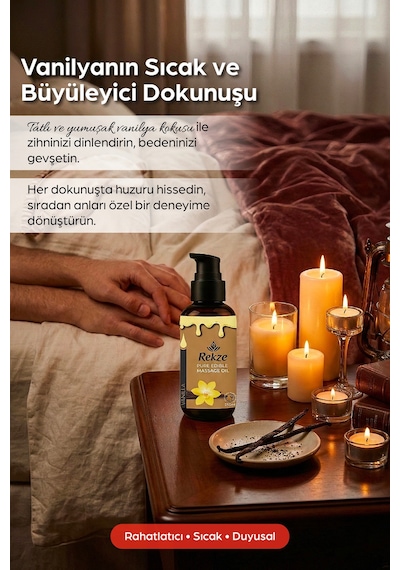 Vanilyalı Aromaterapi Yenilebilir Rahatlatıcı Doğal Masaj Yağı 100 Ml - 635851321