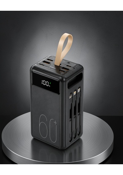 4 Çıkışlı Led Fenerli Powerbank Xucz60000powerbank-6 Çok Renkli