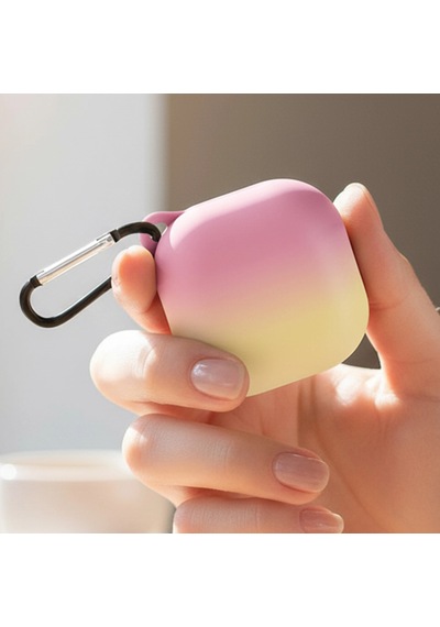 Caseonn Samsung Uyumlu Galaxy Buds Fe - Buds Core Kılıf Duo Aurora Koruma Pembe Sarı