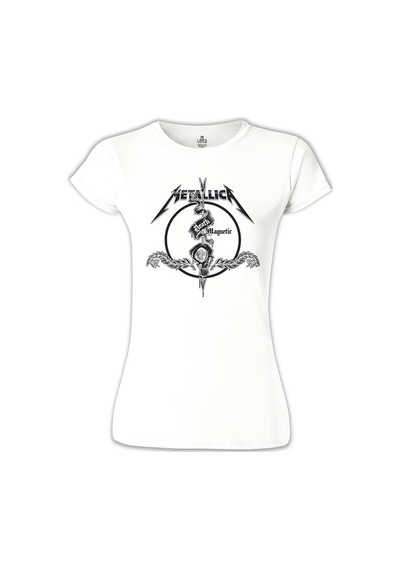 Metallica - Death Magnetic Beyaz Kadın Tshirt 001