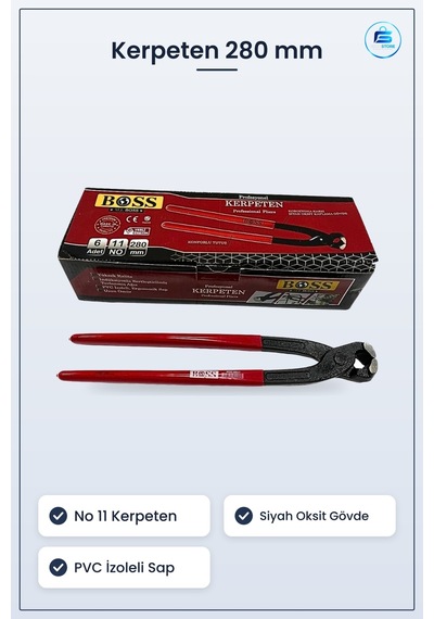 Kerpeten No 280 Mm Siyah Oksit Kaplama Gövde Pvc Saplı Hırdavat E