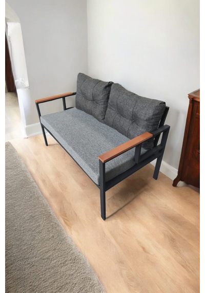 Pimango Pi Elize Tekli Bahçe ,balkon Mobilyası 2'li 60 x 120 CM Antrasit - Gri Anrasit - Gri