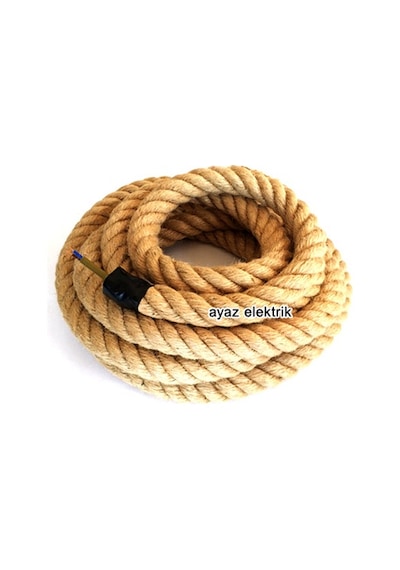 2 Cm Jut Hasır Kablolu Halat - 30 Metre