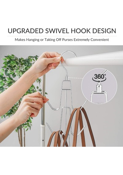 Ayrex 2 Paket Tank Top Askı Sütyen Düzenleyici Ve Dolap İçin 2 Paket Çanta Askısı, Metal Yerden Tasarruflu Dolap Genel