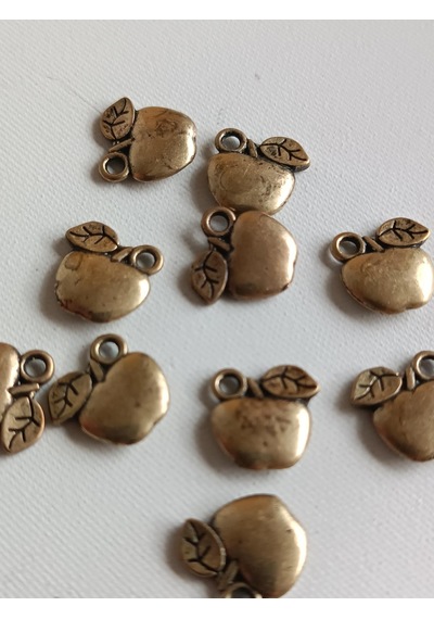 Elma Metal Çinko Alaşım Kolye Ucu 11x2mm 10 Adet Sarı Çok REnkli