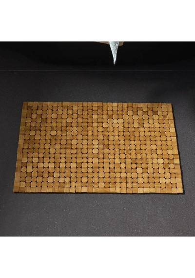 Bambu Banyo Matı, 50x80 Cm, Kaymaz Taban, Doğal Ahşap, Suya Dayanıklı