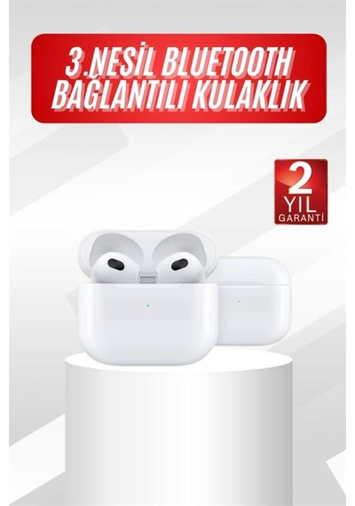 3.nesil İos Android Uyumlu Bluetooth 5.0 Beyaz Çağrı Cevaplama Renk