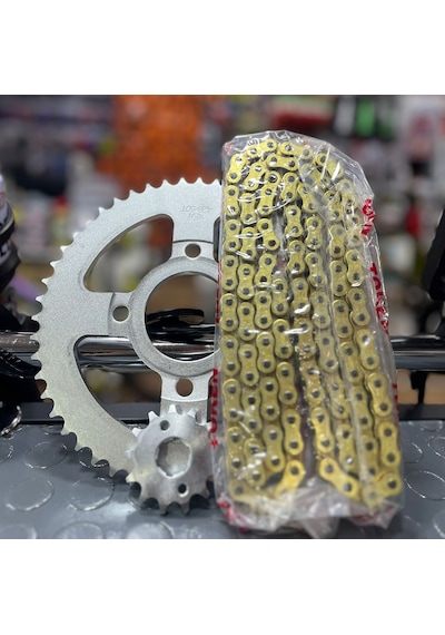 Kuba Tk 03 Zincir Dişli Seti Oringli Gold Sarı Zincir Supermoto