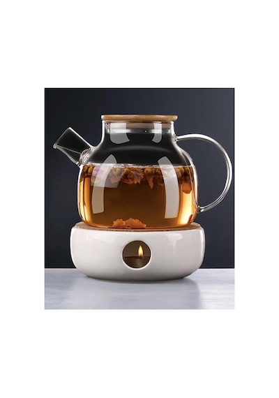 Isıya Dayanıklı 1000 Ml Süzgeçli Cam Demlik Bitki Çayları , Borosilikat ,sürahi Şeffaf