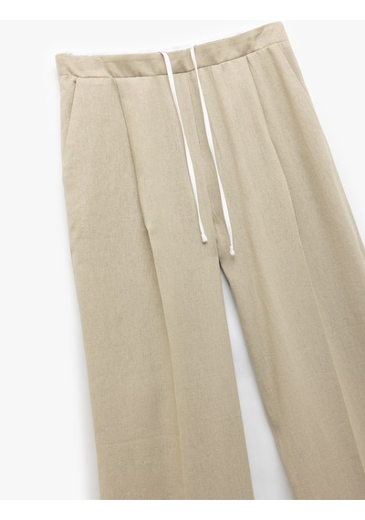 Koton Çift Bel Detaylı Bağlamalı Cepli Düz Geniş Paça Keten Pantolon Vizon 5sak40498pw Vizon Koton Çift Bel Detaylı Bağlamalı Cepli Düz Geniş Paça Keten Pantolon Vizon 5sak40498pw Vizon