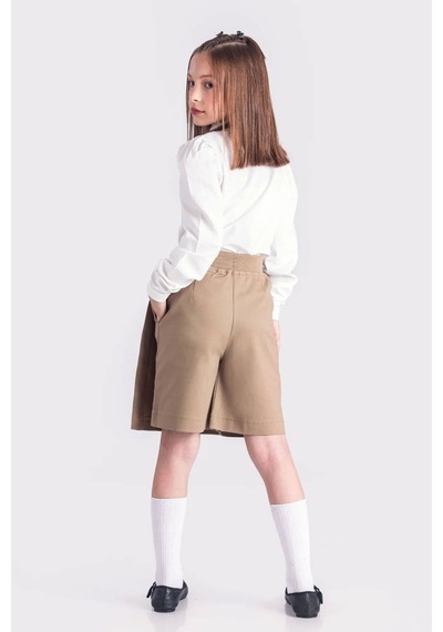 Minigimin Cicileri Miniğimin Cicileri Beli Lastikli Okul Kız Çocuk Şort Etek - Camel Camel-37789 Camel-37789