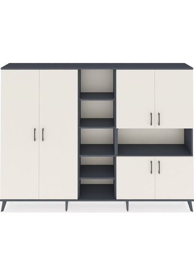 Arges Dolap 13 Raflı 6 Kapaklı 220x30x163 Antrasit-aytaşı/antrasit Aytası/antrasıt - Antrasıt Arges Dolap 13 Raflı 6 Kapaklı 220x30x163 Antrasit-aytaşı/antrasit Aytası/antrasıt - Antrasıt