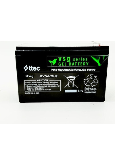 Pilsan Uyumlu Oyuncak Araba Jeep Akülü Araba Aküsü Pili Bataryası Jel 12volt 7amper Akü 12v7ah/20hr