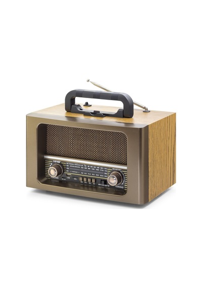 Büro Ev Ofis si İçin 31x18x20cm Bluetooth Nostaljik Hoparlör Fm Kumandalı