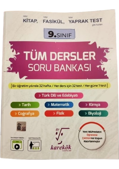 Karekök Yayınları 9. Sınıf Tüm Dersler Soru Bankası 2024