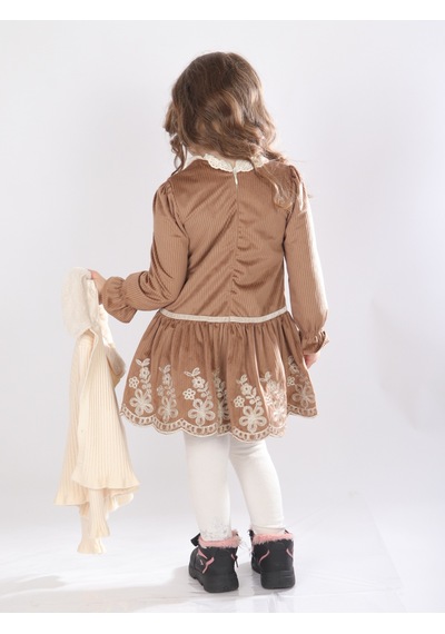 Xo Kids Kız Çocuk Elbise 1-5 Yaş 4734 KREM