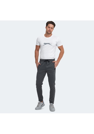 Slazenger ONON IN Erkek Fermuar Cepli Koyu Gri Eşofman Altı