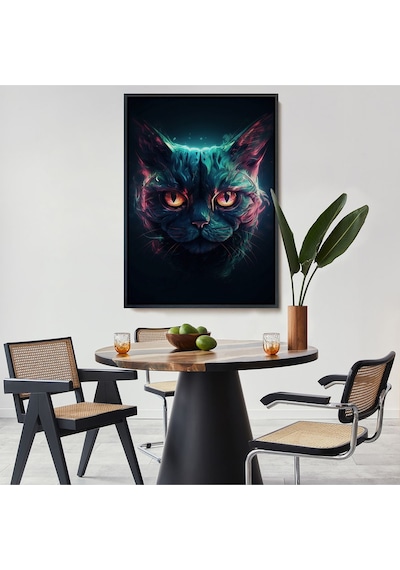 Miyrem^ Canvas Serie Savaşçı Kedi Tablosu-7900