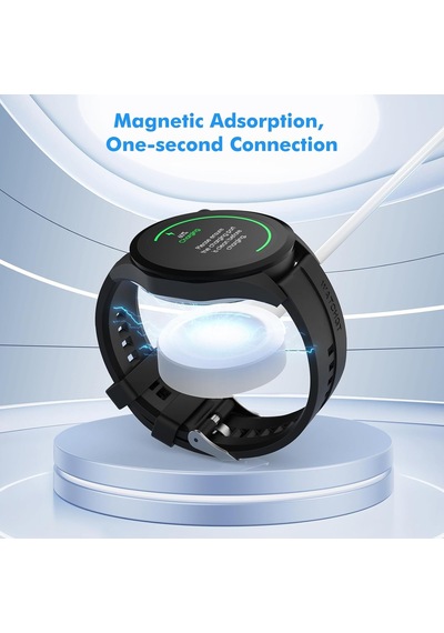 Caseonn Honor Magic Watch 2 42mm Manyetik Usb Hızlı Şarj Kablosu Beyaz