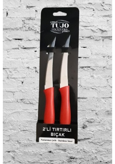 Tujo Knives 2'li Paslanmaz Çelik Tırtıklı Meyve Sebze Bıçağı Stainless Steel