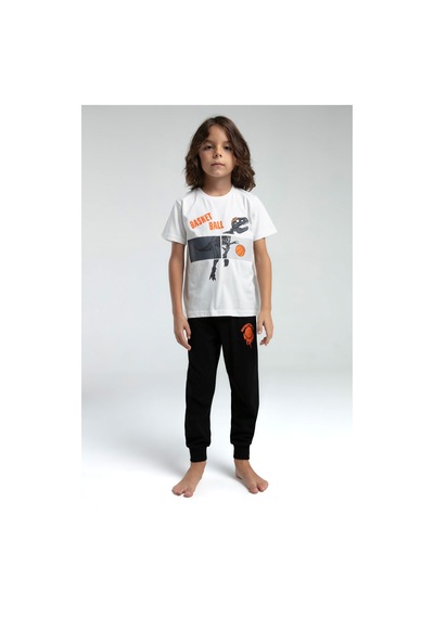 Rolypoly Erkek Çocuk Beyaz Pijama Takımı Rp3535-c-v1