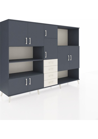 Hyperion Dolap 10 Raflı 4 Çekmeceli 8 Kapaklı 220x44x163 Antrasit Antrasit-antrasit/aytaşı Hyperion Dolap 10 Raflı 4 Çekmeceli 8 Kapaklı 220x44x163 Antrasit Antrasit-antrasit/aytaşı