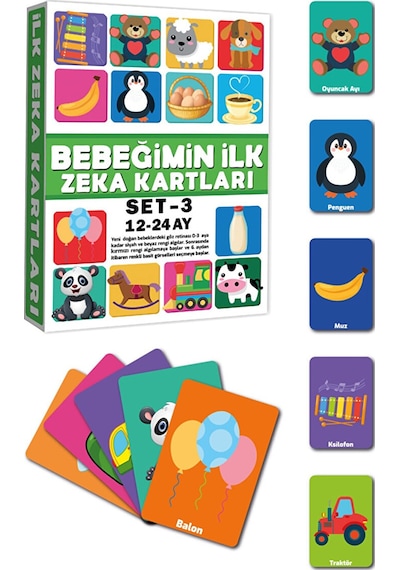 Eğitici Kartlar Erken Eğitim Zeka Kartı 12-24 Ay
