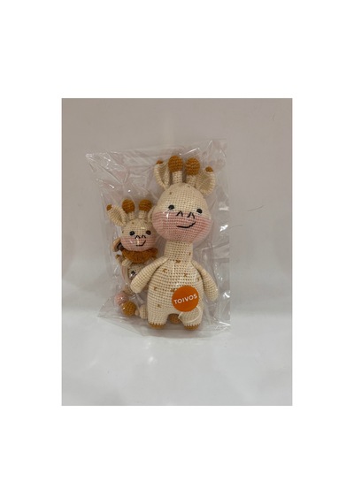 El Örgüsü Zürafa Set Amigurumi + Çıngıraklı Diş Kaşıyıcı + Emzik Zinciri Pembe