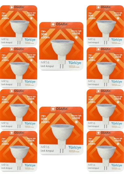 10 Adet Osaka 7w 50w Beyaz Işık 6500k G4 Duylu İğne Bacak Led Çanak Ampul
