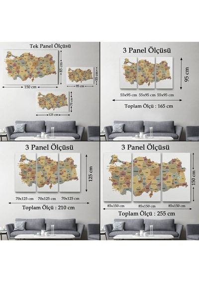 Es10 Dekoratif İstanbul Kız Kulesi Kanvas Tablo (95 x 165) HS-3134-3
