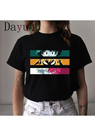 Noıssey Kırmızı Etiket Gala My Hero Academia T Shirt Unisex Model88 17237 Siyah