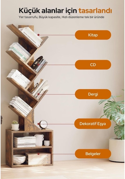 6 Katlı Kitaplık Depolama Dolaplı, Dar Ve Uzun Ağaç Kitaplık Modern Rustik Kahverengi Kitap Düzenleyici Beyaz 6 Katlı Kitaplık Depolama Dolaplı, Dar Ve Uzun Ağaç Kitaplık Modern Rustik Kahverengi Kitap Düzenleyici Beyaz