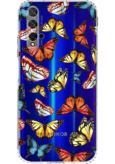Honor 20 İle Uyumlu Water Color 2 Kamera Korumalı Şeffaf Kılıf Şeffaf