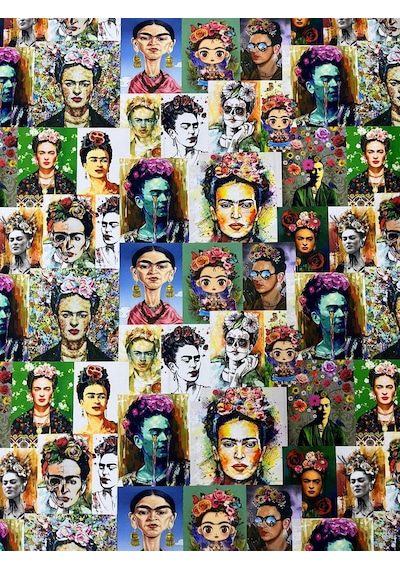 Kahlo Etnik Desenli Kumaş Dijital Baskı Döşemelik Kumaş