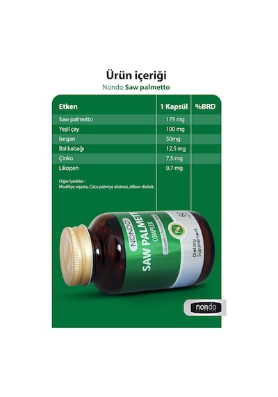 Nondo Saw Palmetto Kompleks 60 Kapsül