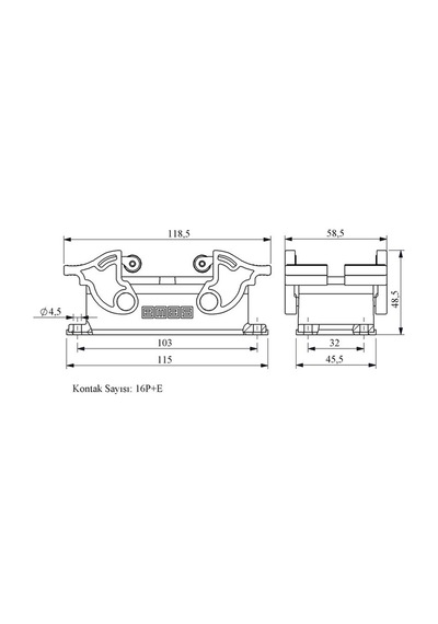 Emas Ebm16pm44 Metal 16 Kontak Makine Tipi Priz