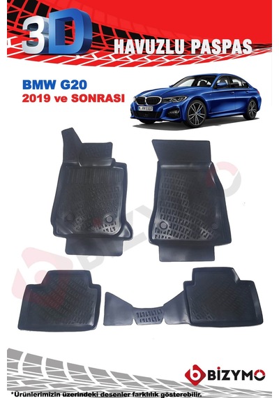 Bmw 3 Serisi G20 2019 Ve Sonrası 3D Havuzlu Paspas Takımı Bizymo
