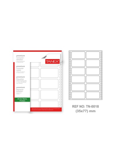 Tanex Tn-0018 Sürekli Form Etiketi 35X77MM
