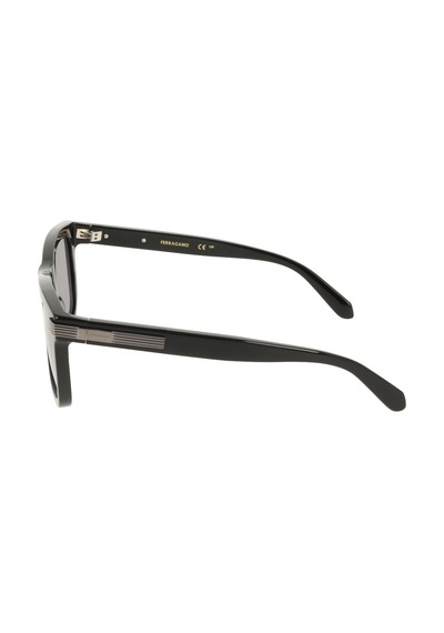 Salvatore Ferragamo Sf 2088s 001 55 Unisex Dikdörtgen Siyah Kemik Güneş Gözlüğü Siyah
