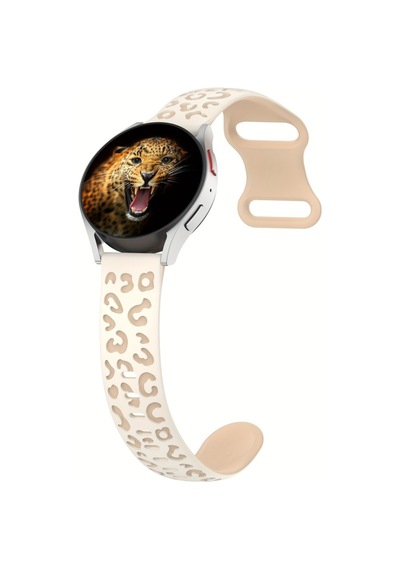 Samsung Galaxy Uyumlu Watch 4 5 6 7 Fe 40 40 44 Classic 42 43 46 47 Mm Kordon Leopar Desen Yumuşak Silikon Kordon