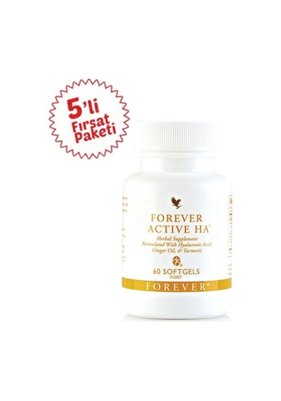 Forever Active Ha Hyaloranic Acid Zencefil ve Zerdeçal içeren Takviye Edici Gıda 5 x 60 Softgel