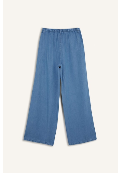 DeFacto Pull On Wide Leg Yüksek Bel Uzun Tensel Yıkamalı Pantolon D8238AX25SMNM85