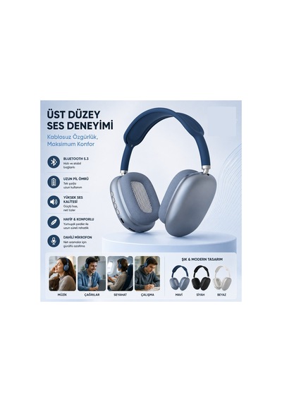 P9 Plus Kulaküstü Kablosuz Kulaklık Şarjlı Wireless Headphone Bluetooth Lu Hafıza Kartı Ve 3.5mm Jack Girişli Type C Şarj Girişli Mikrofonlu Kulaklık Mp3 Müzik Çalar P9 Plus Kulaküstü Kablosuz Kulaklık Şarjlı Wireless Headphone Bluetooth Lu Hafıza Kartı Ve 3.5mm Jack Girişli Type C Şarj Girişli Mikrofonlu Kulaklık Mp3 Müzik Çalar