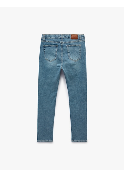 Koton Pamuklu Normal Bel Cepli Skinny Fit Jean Pantolon - Michael Jean Orta İndigo 7wam40257nd